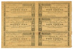 1862 County of Nottoway VA 10c Obsolete Scrip – Uncut Sheet of 6 Notes (67319OZ)