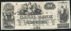 1800’S $20 CANAL BANK NEW ORLEANS, LA OBSOLETE «GUTTER FOLD ERROR»