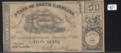 1866- 50 Cents- The State of North Carolina, Raleigh- Obsolete Currency