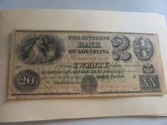 Citizen’s Bank Of New Orleans LA. $20 Dollars Obsolete Currency Banknote-AU+