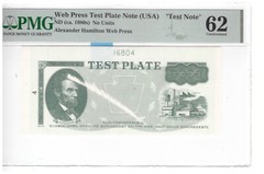 Web Press Test Plate Note PMG Certified 62 Uncirculated