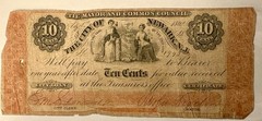 1862 City of Newark New Jersey Ten Cents Banknote Civil War Era