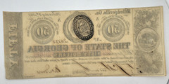 1863 $50 The State of Georgia Milledgeville Ga Obsolete Civil War Era Bank Note