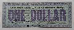 Lancaster Chamber of Commerce Scrip – Lancaster, CA – $1 – 1933 Depression Scrip