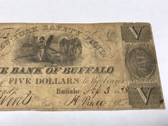 A&O-Buffalo, New York $5 NY Safety Fund 1838 Fully Issued