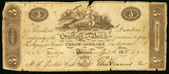 MA $3 BOSTON Massachusetts The Suffolk Bank Apr. 16, 1818 Haxby MA-370 C60