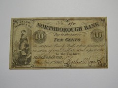 $.10 1862 Marlborough Massachusetts Obsolete Currency Note -Northborough Bank
