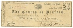 1862 County of Bedford Virginia 20Cents VA (L4253)