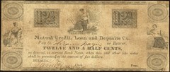 PA 12½¢ EULALIA Pennsylvania The Mutual Credit Loan & Deposit Co. 1830s Scrip