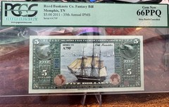 Reed Banknote Co. Fantasy Bill Memphis TN $5 2011 35th Annual IPMS PCGS 66 PPQ