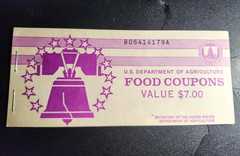 Food Stamp UNC TWO $1.00 COUPONS 1980 A M/C B B05414179A USDA SCRIP TOKEN