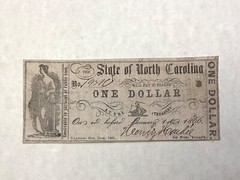 Oct. 18, 1861 $1 One Dollar State of North Carolina Civil War Banknote cd