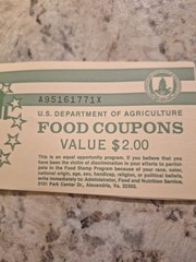 1991 Series B 2.00 Food Stamp Book