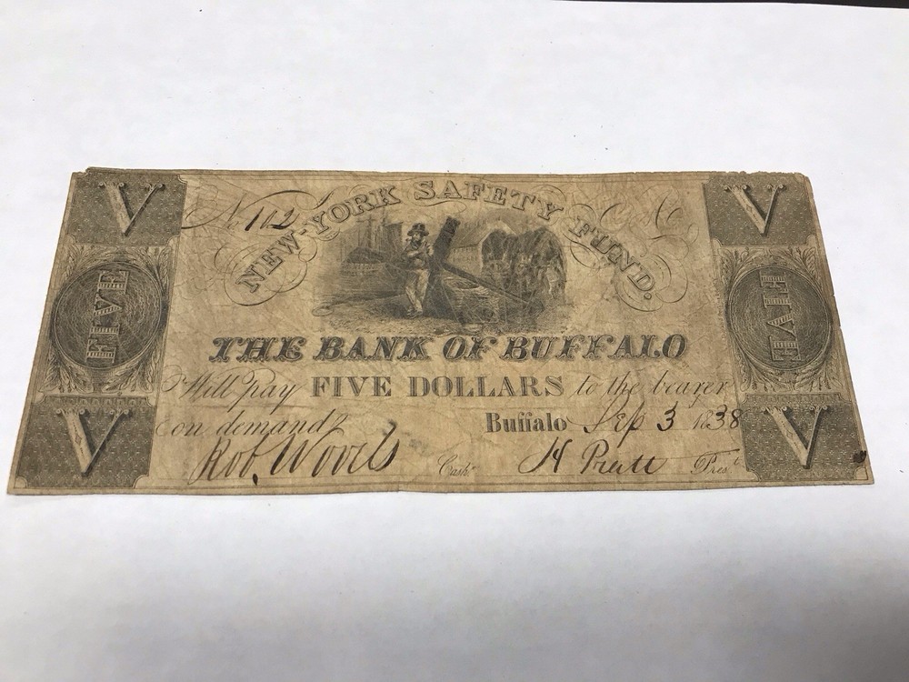 A&O-Buffalo, New York $5 NY Safety Fund 1838 Fully Issued