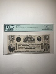 Penn Township Savings Institution Philadelphia PA $2 1837 Proof Apparent 64