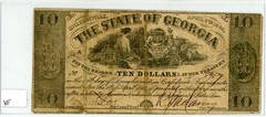 1864 $10 Milledgeville, GA Obsolete Note in VF Condition 8987
