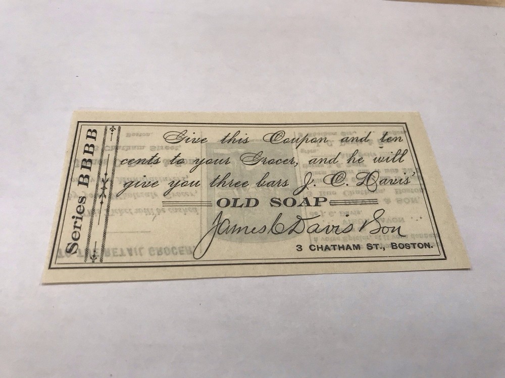 A&O-Boston, Massachusetts James Davis & Son Retail Grocer-Old Soap Coupon