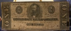1864 $1 Dollar Confederate States of America Note CSA Nice Shape & Centering!