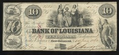 Bank of Louisiana $10 June 14, 1862 Civil War Union Forced Issue Haxby-LA75G14c