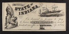 1857 $2 Remainder State of Indiana, White Hall, IN Quite Rare Uncertain Issuer