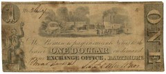 1841 Exchange Office Baltimore Maryland MD $1 No.2647 (L2188)