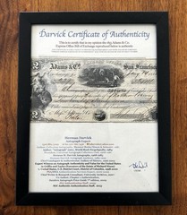 Original 1853 Adams Express Co. Bill Of Exchange W/ COA