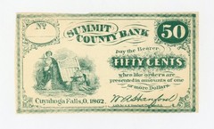 1862 50c W.A. Hanford – Cuyahoga Falls, OHIO Merchant Scrip CIVIL WAR Era AU
