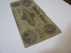 1855 $5 Large Bank Note Unadilla State of New York Lot #HAL