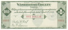 OREGON: Washington County Scrip 1933 1 Dollar, OR380-1. Uncirculated.