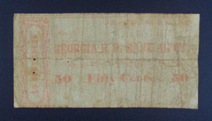 1862 Atlanta, GA – Georgia R.R. Bank Agency 50 Cent Check Note.