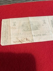1864 State of Louisiana $1 Note Shreveport Late American Civil War Era