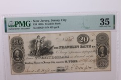 1827 $20., Obsolete Currency., Hoboken, N.J., PMG VF-35., Store #GNJ004