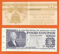FOOD STAMP COUPON $5.00 1994 B C831`09338Y M/C L TOKEN COUPON scrip USDA