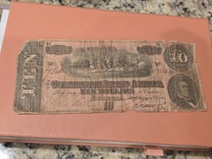 🌟$10 Feb 17, 1864 Confederate States of America Obsolete Banknote * ROUGH