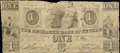 NJ $1 NEWARK New Jersey The Mechanics Bank of Newark May 1, 1839 NJ-365 G4