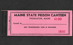 Maine Thomaston State Prison Coupon UNC full book $1.00 with 20 5 CENTS coupons.