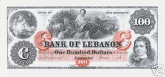 ABNC «Specimen» Print – $100.00 Bank of Lebanon, NH
