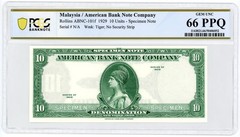 American Bank Note Company «10» Denomination 1929 Specimen – PCGS Gem 66 PPQ
