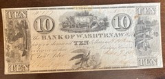 1835 The Bank Of Washtenaw Mill State Of Michigan $10
