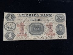 1853 $1 America Bank Trenton State Of New Jersey Obsolete Banknote Currency