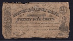 1863- 25 Cents- Macon Savings Bank, GA- Obsolete Currency
