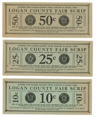 1935 Logan County Fair Scrip, Logan, CO Obsolete Notes. 4 sets avail. (L0004)