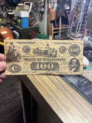 STATE OF MISSISSIPPI $100 DOLLAR NOTE 1862 REPRODUCTION