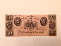 ~1830’s $10 Louisiana Canal & Banking Co. New Orleans – Bank of America Gem Unc