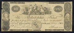 Pennsylvania The Philadelphia Bank Contemporary Counterfeit $10 Feb. 8, 1832