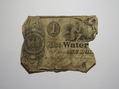 $1 1830’s West Troy New York Obsolete Currency Bank Note Bill! Watervliet Bank