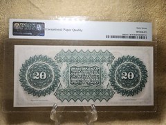 1872 $20 Revenue Bond Script Columbia, South Carolina PMG 67 Superb Gem UNC EPQ!