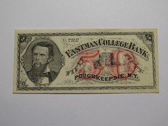 $.50 1870’s Poughkeepsie New York Obsolete Currency Note Eastman College