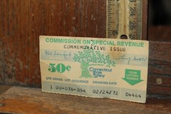 1972 Connecticut State Lottery Commemorative Issue 50 Cent Ticket