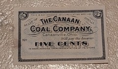 1800’s 5 cents The Canaan Coal Company – Canaanville, Ohio Obsolete Note!!!!